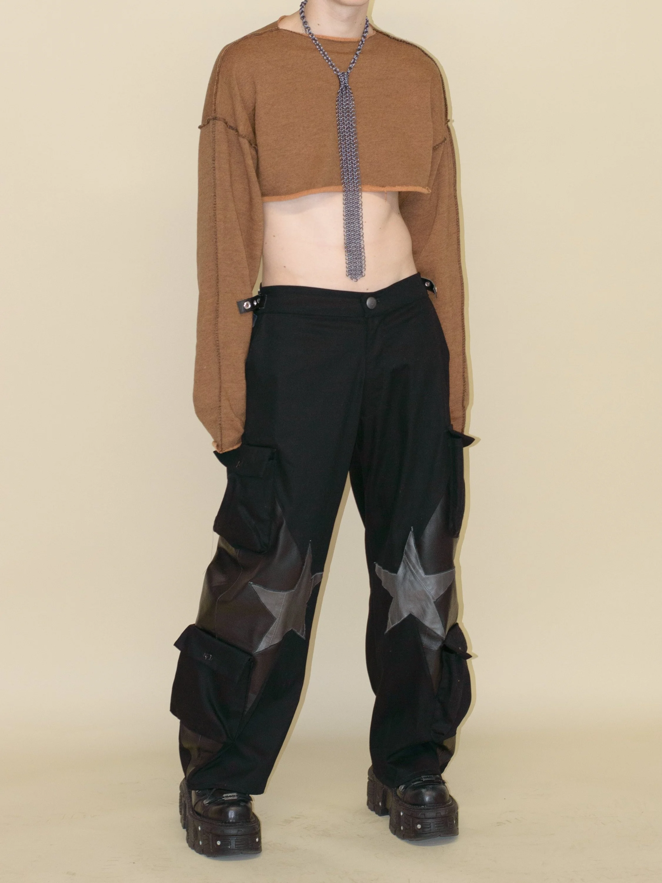 人気【THE CENTAUR】CENTAUR CARGO PANTS Star Knee Cargo Pants (black) — Alt Raq Apparel